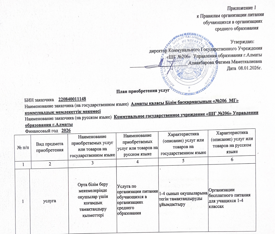 Орта білім беру мекемелерінде оқушылар үшін қоғамдық тамақтандыру қызметтері